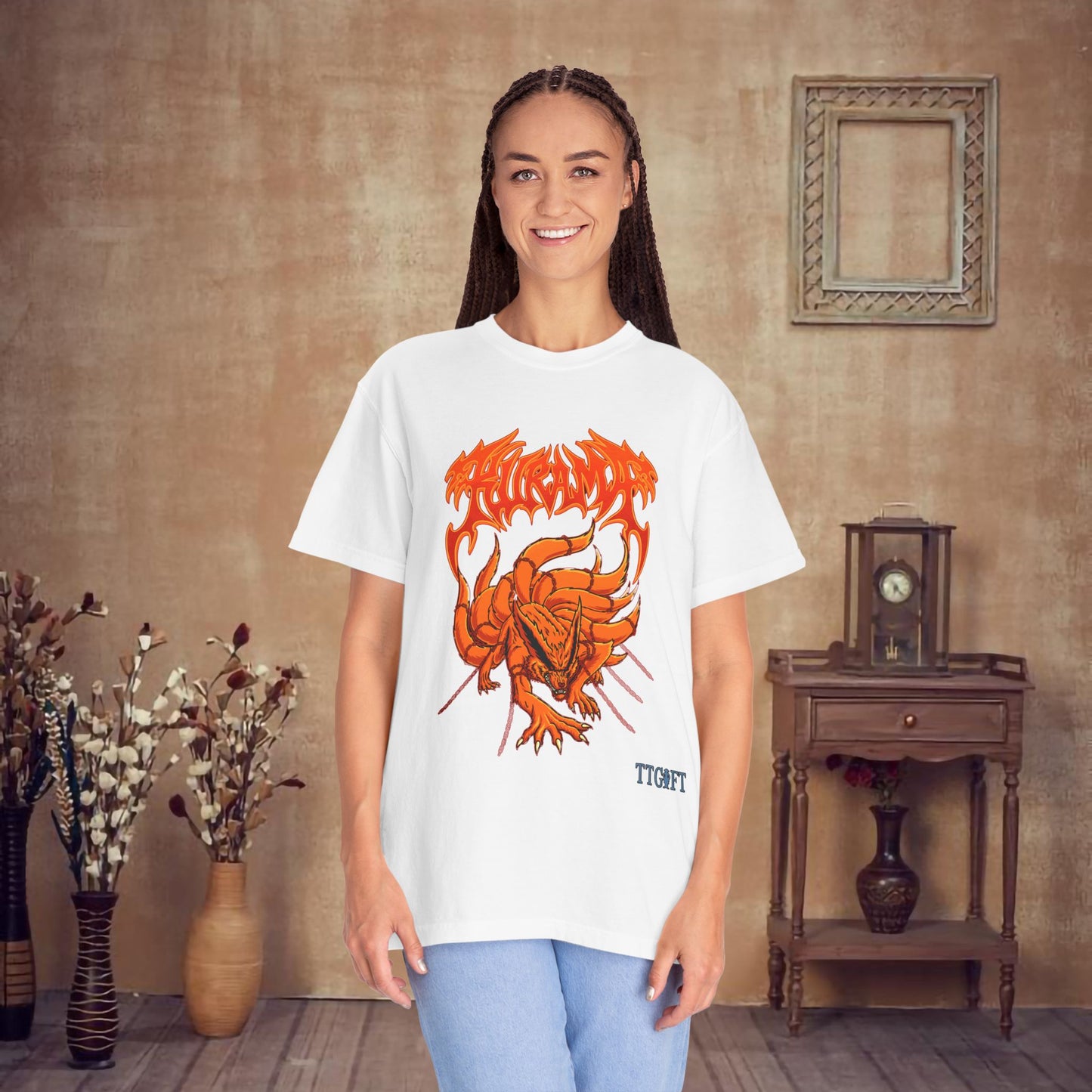 "Naruto" Kurama Rage X Kushina Chain T-shirt