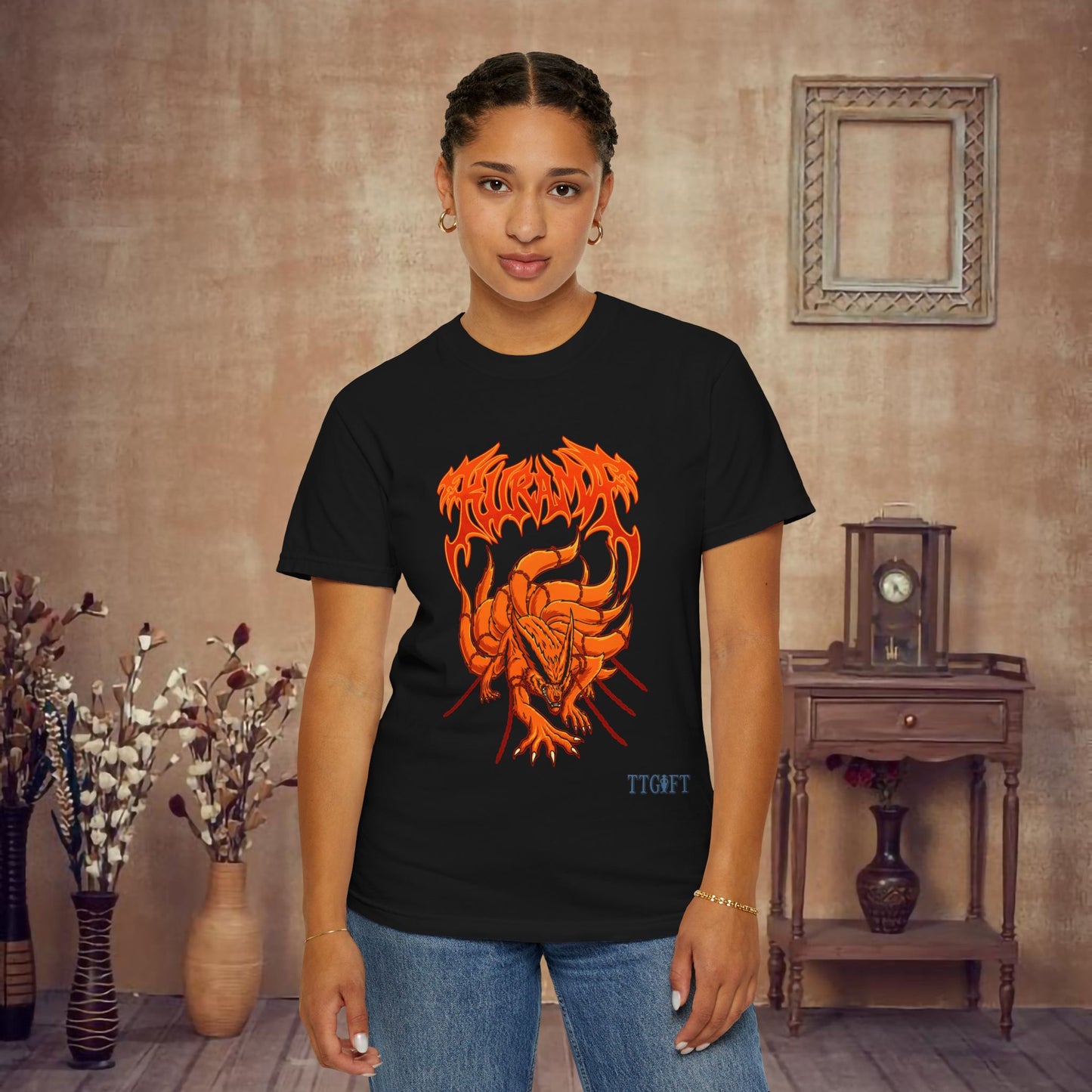 "Naruto" Kurama Rage X Kushina Chain T-shirt