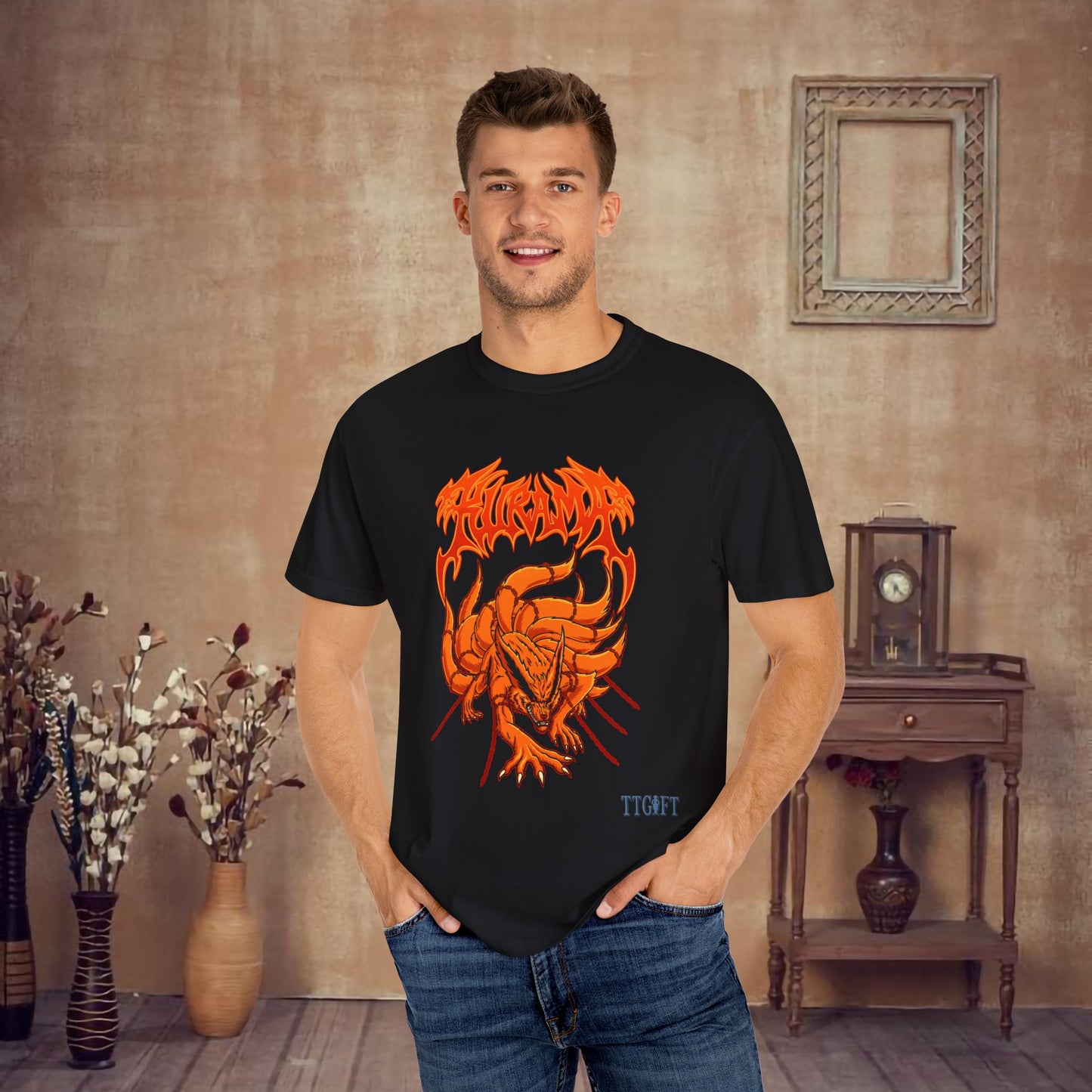 "Naruto" Kurama Rage X Kushina Chain T-shirt