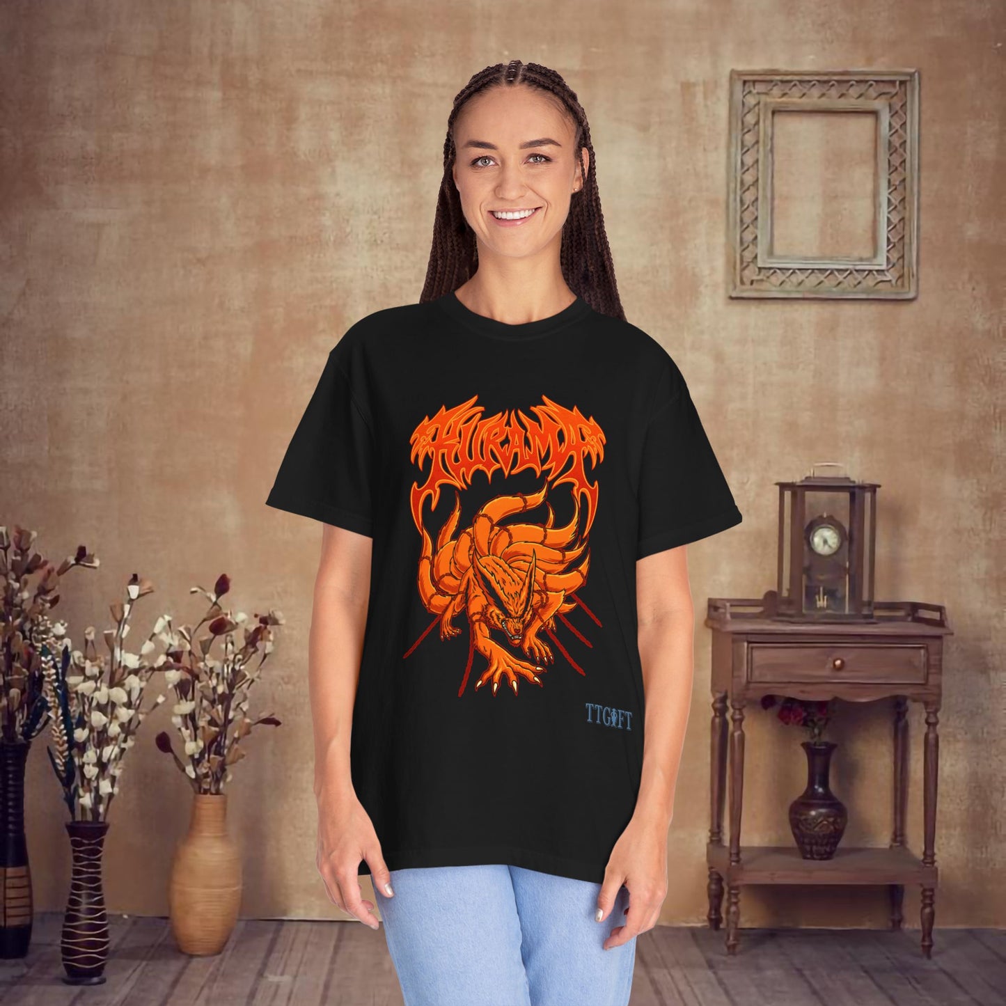 "Naruto" Kurama Rage X Kushina Chain T-shirt