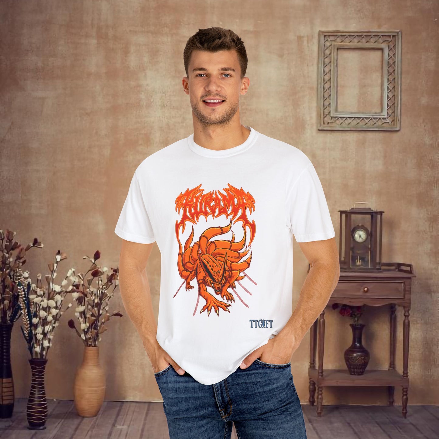 "Naruto" Kurama Rage X Kushina Chain T-shirt