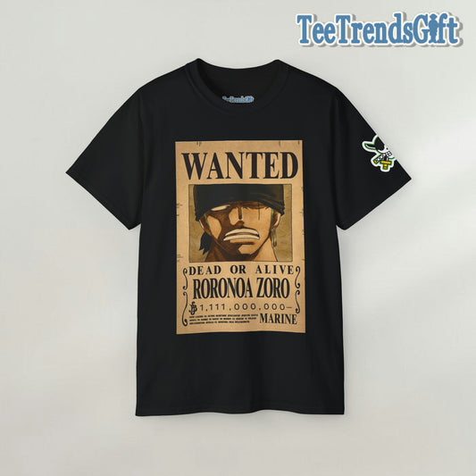 "One Piece" Ronoroa Zoro Wanted Poster Anime T-shirt